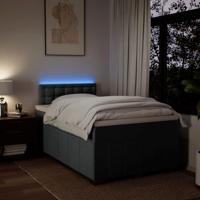 Boxspring met matras stof donkergrijs 120x190 cm - thumbnail