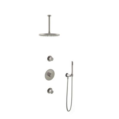 Hotbath Buddy - Inbouw Regendoucheset - 2 Stopkranen - Thermostatisch - Plafondbuis 30 cm - Hoofddouche 300 mm - Staafhanddouche - Waterbesparend - V02