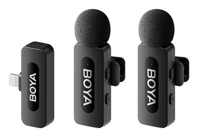 Boya BY-V2 V2.0 Draadloze Lavalier Microfoon voor Lightning - 2 x TX en 1 x RX - thumbnail