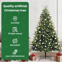 Kunstkerstboom met scharnier 300 LEDs Groen 210 cm PVC en PE - thumbnail