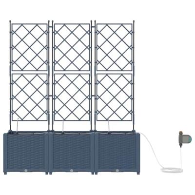 Tuin Bloempot 4 pcs Grijs Staal
