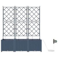 Tuin Bloempot 2 pcs Grijs Staal - thumbnail