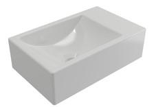 Fontein Plieger Houston 37x23x11cm Bak Links Fontein Rechts Zonder Kraangat Wit