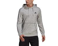 Herenhoodie Adidas Essentials Mélange Embroidered Lichtgrijs - Maat: M - thumbnail
