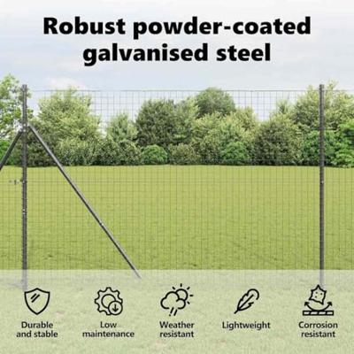 VidaXL Afrasteringspaal 13 pcs grijs staal