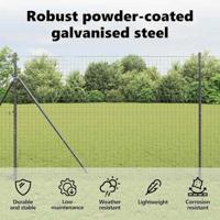 VidaXL Afrasteringspaal 13 pcs grijs staal - thumbnail