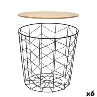 Bijzettafel Gift Decor Bruin Zwart 44,5 x 53,5 x 44,5 cm (6 Stuks) - thumbnail