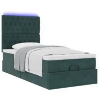Ottoman bed met matrassen en LED's 140x200cm fluweel - thumbnail