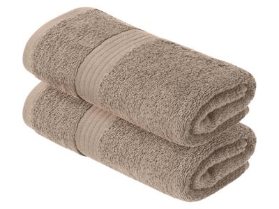 LIVARNO Set van 2 handdoeken 100 x 50 cm (Beige)