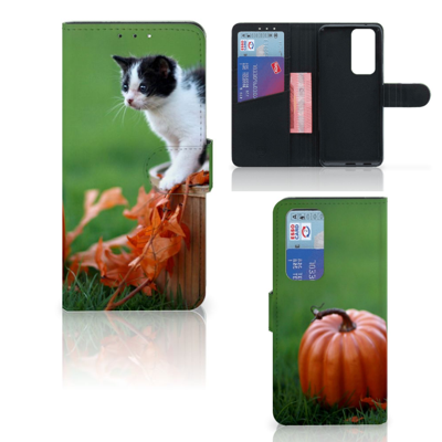 OPPO Find X3 Neo 5G | Telefoonhoesje | Met pasjeshouder | Kitten