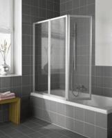 Kermi Vario badklapwand 3-delig 140 cm. parelglas Matzilver-Kunststof Glas - thumbnail