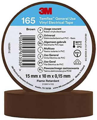 3M Temflex™ 165 165BR1E Isolatietape Temflex 165 Bruin (l x b) 10 m x 15 mm 1 stuk(s)