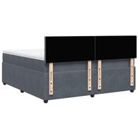 Boxspring met matras fluweel donkergrijs 180x200 cm - thumbnail