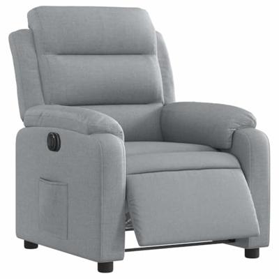 Fauteuil elektrisch verstelbaar stof lichtgrijs