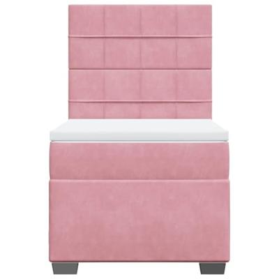Boxspring met matras fluweel roze 80x200 cm