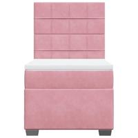 Boxspring met matras fluweel roze 80x200 cm - thumbnail