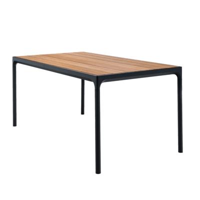 Houe Four tuintafel 160x90 bamboe, zwart onderstel