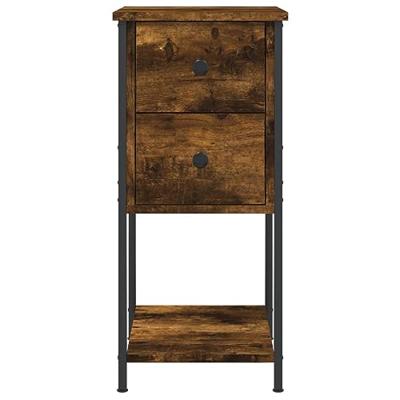 Nachtkastjes 2 st 32x42x70 cm bewerkt hout gerookt eikenkleurig