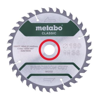 Metabo PRECISION CUT WOOD CLASSIC 628278000 Cirkelzaagblad 160 x 20 x 1.4 mm Aantal tanden: 36 1 stuk(s)