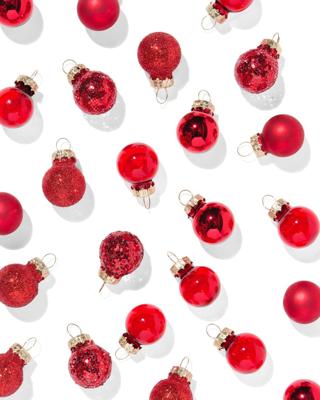 HEMA Minikerstballen rood - 36 stuks (rood)