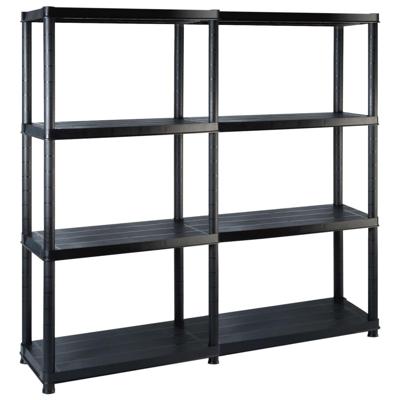 VidaXL Opbergrek 4-laags 122x30,5x130 cm kunststof zwart VidaXL Opbergrek 4-laags 122x30,5x130 cm kunststof zwart