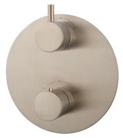 Wiesbaden Afbouwdeel Caral Thermostaat 2 Weg Rond Geborsteld Staal - thumbnail