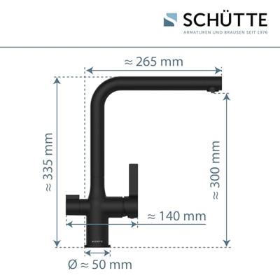 Schütte Keukenkraan AQUASTAR PRO (Zwart mat) Schütte Keukenkraan AQUASTAR PRO (Zwart mat)