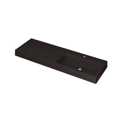 INK Momento Wastafel Quartz Wasbak Rechts met 1 Kraangat - 1400x450x90 mm - Quartz Zwart