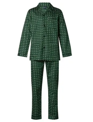 Katoenen heren pyjama - 94.29 - Groen - 100% katoenen pyjama met knoopsluiting