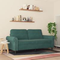 Tweezitsbank 140 cm fluweel donkergroen - thumbnail