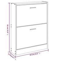 VidaXL Schoenenkast 59x17x81 cm bewerkt hout wit - thumbnail