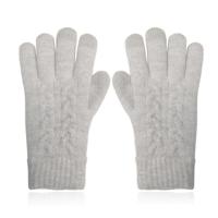 LGT JWLS Lichtgrijze Gebreide Dameshandschoenen - Kabelpatroon - thumbnail