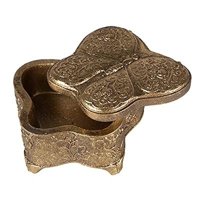 Clayre & Eef Sieradendoos Vlinder 6x5x3 cm Goudkleurig Kunststof Clayre & Eef Sieradendoos Vlinder 6x5x3 cm Goudkleurig Kunststof