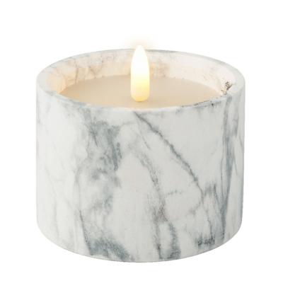 Ledkaars Marble wit 8,5cm hoog
