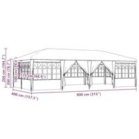Feesttent met 12 zijwanden Antraciet 8x4 m PE - thumbnail