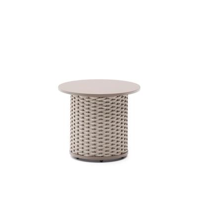 Kave Home Outdoor Bijzettafel 'Sedalis' Aluminium en touw, 50cm, kleur Taupe