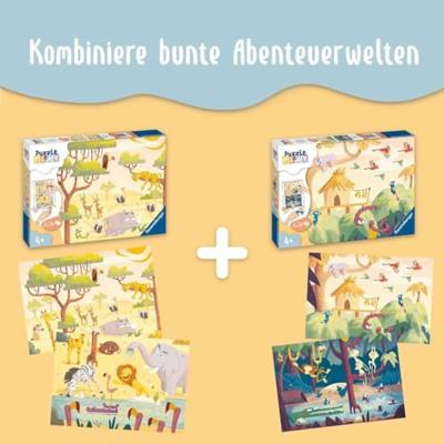 Ravensburger - puzzle - jungle avontuur 2x24 stuks