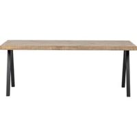 WOOOD Eettafel 'Tablo' Mangohout Visgraat, met 2-standen poot, 180 x 90cm - thumbnail
