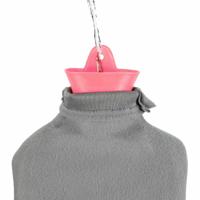 Relaxdays warmwater kruik met hoes roze/grijs 2 l | 6 stuks - thumbnail
