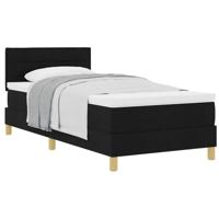 Boxspringbed met matras met matras Zwart 90 x 200 cm Stof - thumbnail
