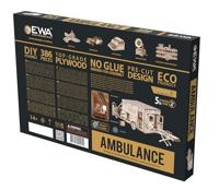 Eco Wood 3D Houten Ambulance DIY Mechanical Modelbouw - thumbnail