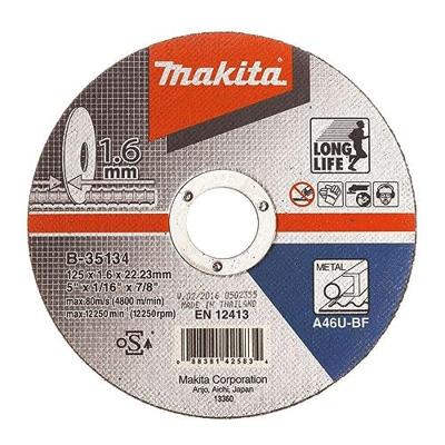 Makita B-35134 Doorslijpschijf 125x22,23x1,6mm staal VE=10 Makita B-35134 Doorslijpschijf 125x22,23x1,6mm staal VE=10