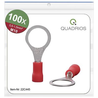 Quadrios 22C445 Ringkabelschoen Dwarsdoorsnede (max.): 1.5 mm² Schachtdiameter: 10.5 mm Deels geïsoleerd Rood 1 set(s) Quadrios 22C445 Ringkabelschoen Dwarsdoorsnede (max.): 1.5 mm² Schachtdiameter: 10.5 mm Deels geïsoleerd Rood 1 set(s)