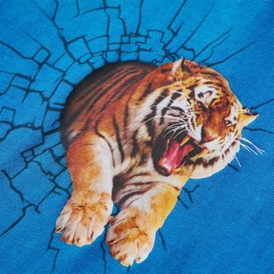 Kindershirt met lange mouwen tijgerprint 92 kobaltblauw Kindershirt met lange mouwen tijgerprint 92 kobaltblauw