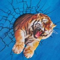 Kindershirt met lange mouwen tijgerprint 116 kobaltblauw - thumbnail