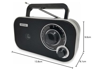 Transistor Radio Denver Electronics TR-51 Black AM/FM-tuner Zwart Transistor Radio Denver Electronics TR-51 Black AM/FM-tuner Zwart