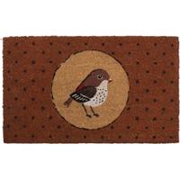 Clayre & Eef Deurmat Vogel 75x45 cm Bruin Kokosvezel Pvc Rechthoek - thumbnail