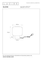 Lucide ELOISE - Tafellamp - Ø 21 cm - 1xE27 - Zwart - thumbnail