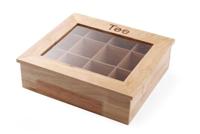 Hendi Theedoos hout met acrylvenster 12 compartimenten - thumbnail