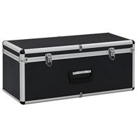 VidaXL Opbergkoffers 3 st aluminium zwart - thumbnail